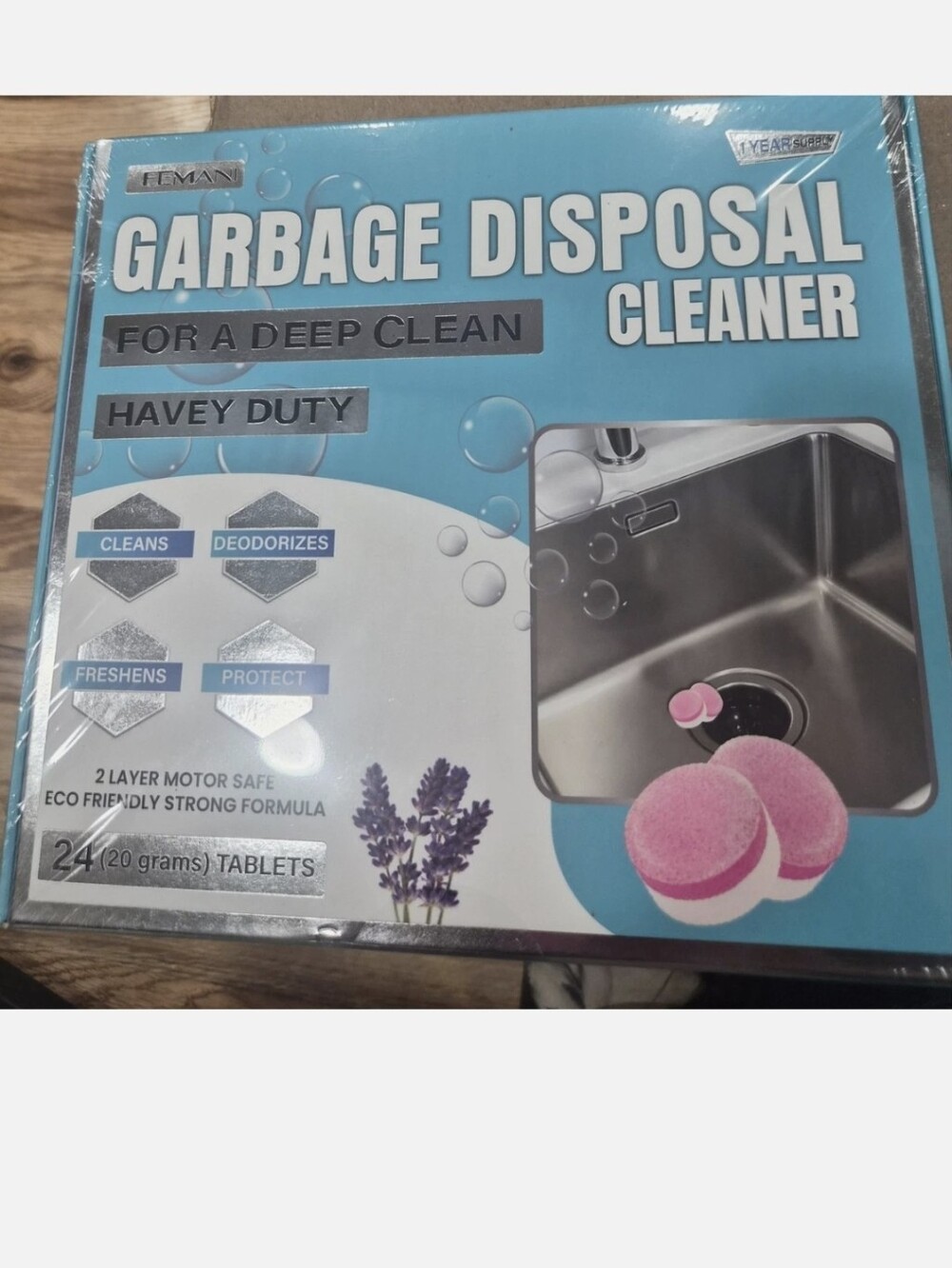 Foaming Garbage Disposal Cleaner and Deodorizer Tablets 24 Pack, (Lavender